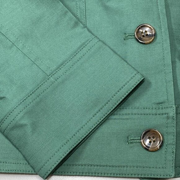 NEW TALBOTS Women Cropped Spring Jacket Green Size 10 – Patch Pockets, Button-Up - Picture 3 of 10